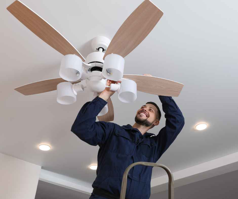 Ceiling fan installation and wiring
